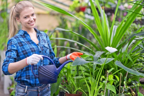 Gardener preparing tools in an Ealing garden